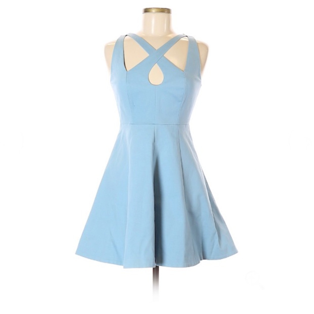 Light Blue Halston Heritage Mini Dress w/ Cutouts
